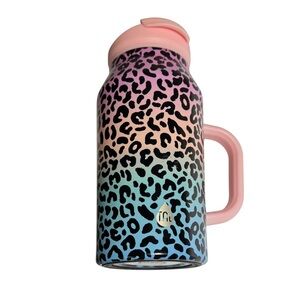 TAL Stainless Steel Tumbler Water Bottle Rainbow Cheetah Print 40 ounce Portable